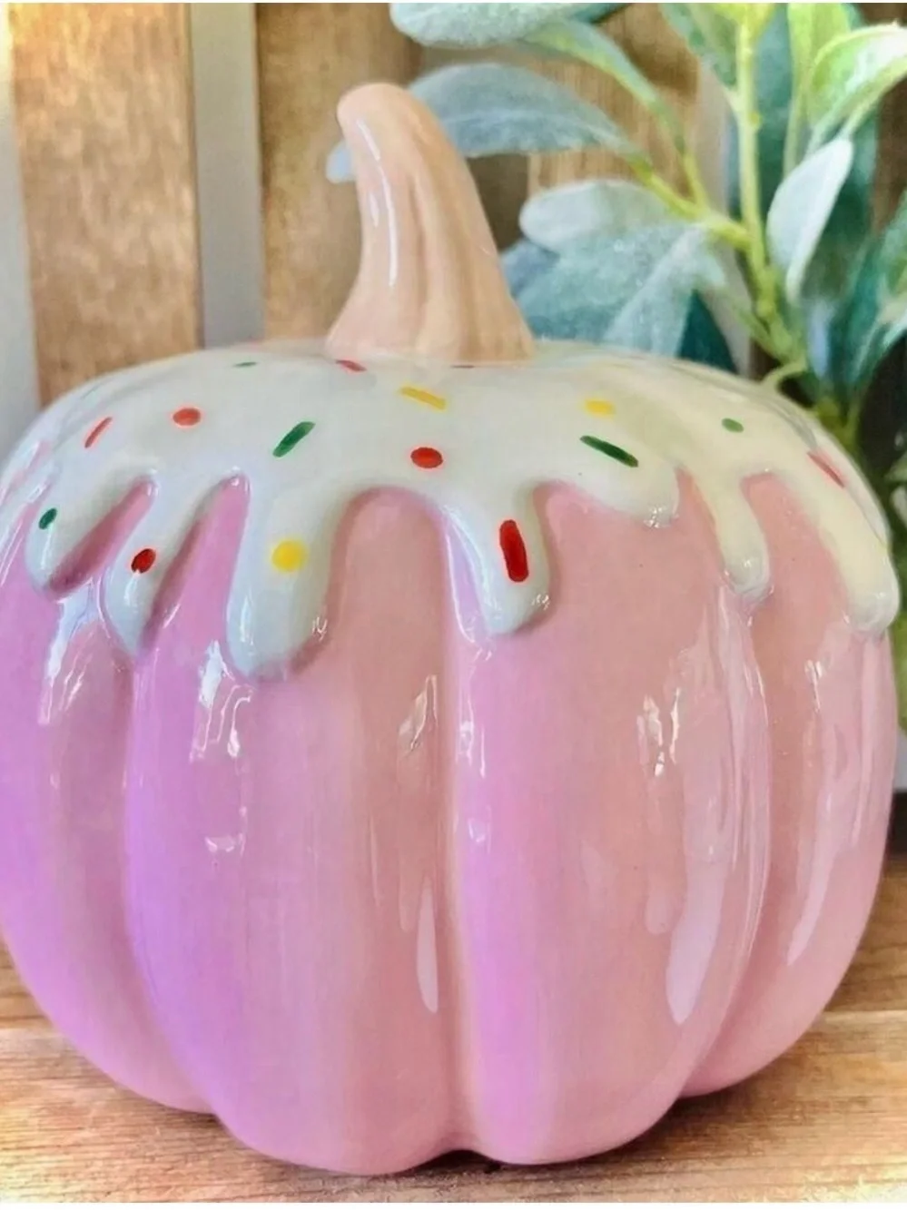 Pink adorable Frosted Sprinkle Cupcake Pumpkin.